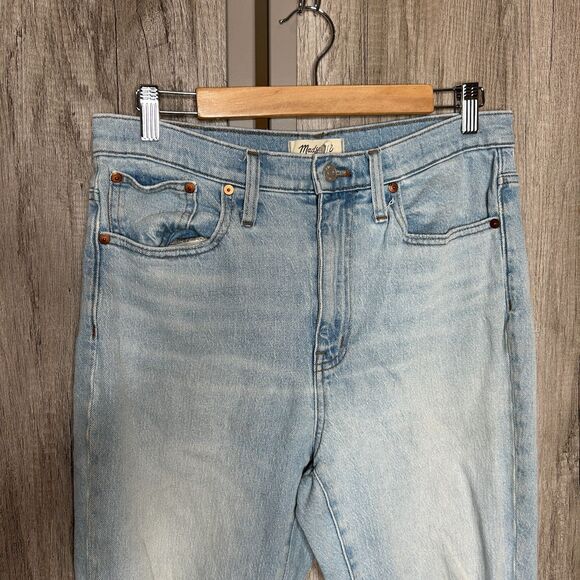 Madewell Boyfriend Jeans Size 29 The High Rise Slim Crop Distressed Knee - Picture 5 of 8